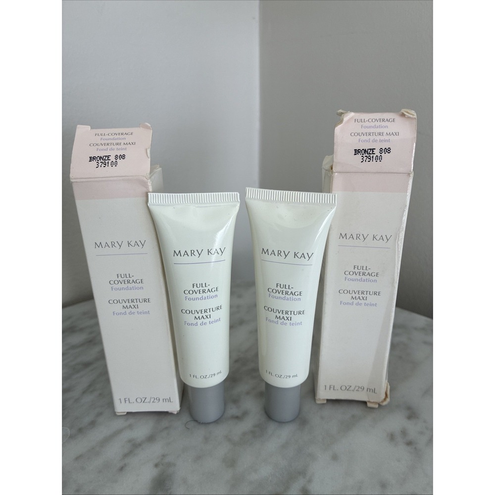Lot Of 2 Mary Kay Full Coverage Foundation Bronze 808 Full Size 379100